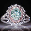 💍 Luxurious Silver-Inlaid Pink Zircon & Multicolour Stone Ring