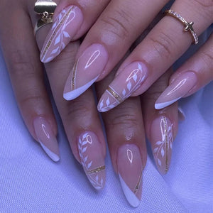 🍒 24pcs Cherry French Almond Press-On Nails – Cute, Wearable & Full of Charm