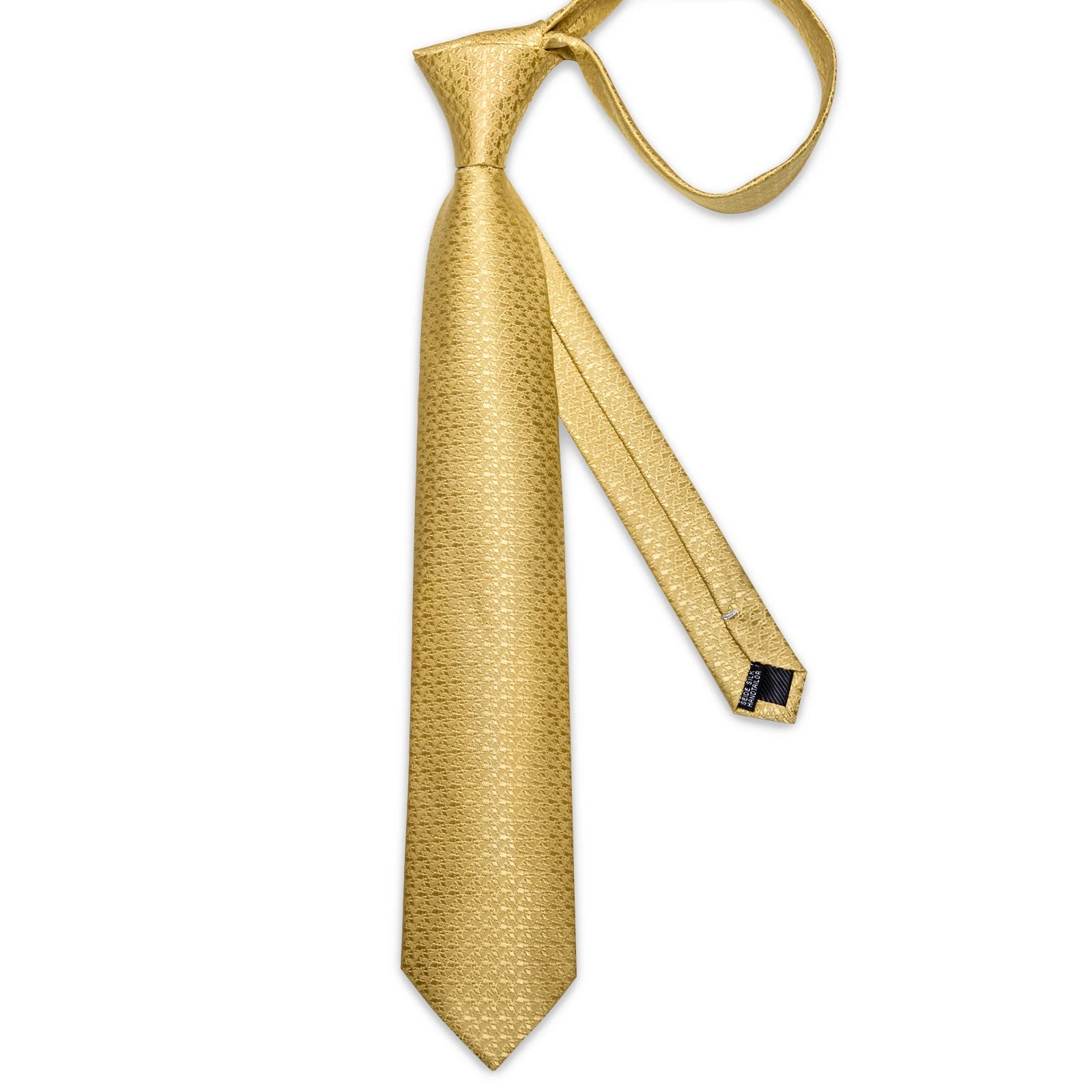 Luxury Yellow Solid Silk Tie Set for Men