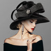 Perfect Satin Cloth Rhinestone Church Hat for Women