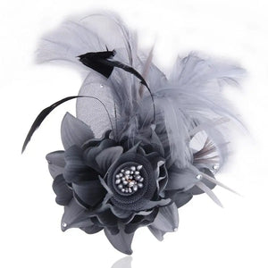 🌸 Stylish Simulated Net Flowers Fascinator Hat with Feathers