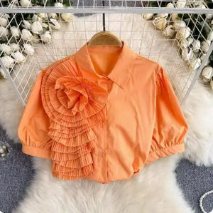 OCEANLOVE 3D Floral Blouse – Elegance in Every Petal 🌸