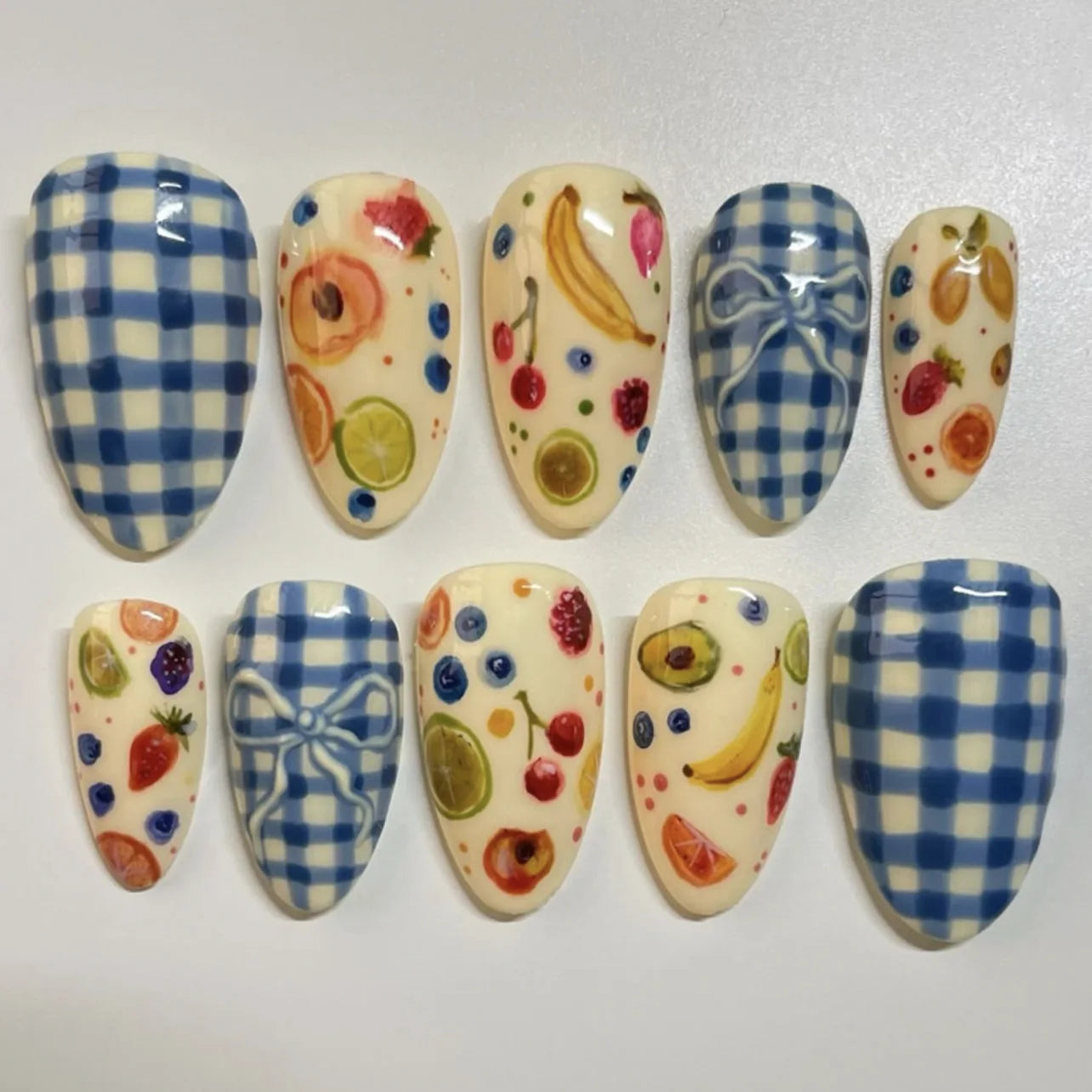 🌸 24pcs Pink Almond Press-On Nails – Sweet Summer Floral with Pearls
