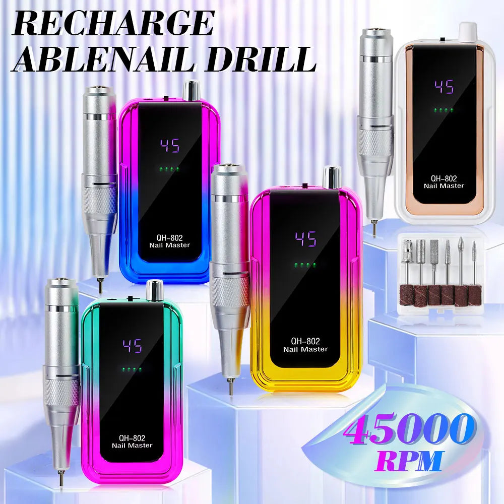 💅 45000 RPM Rechargeable Electric Nail Drill Machine