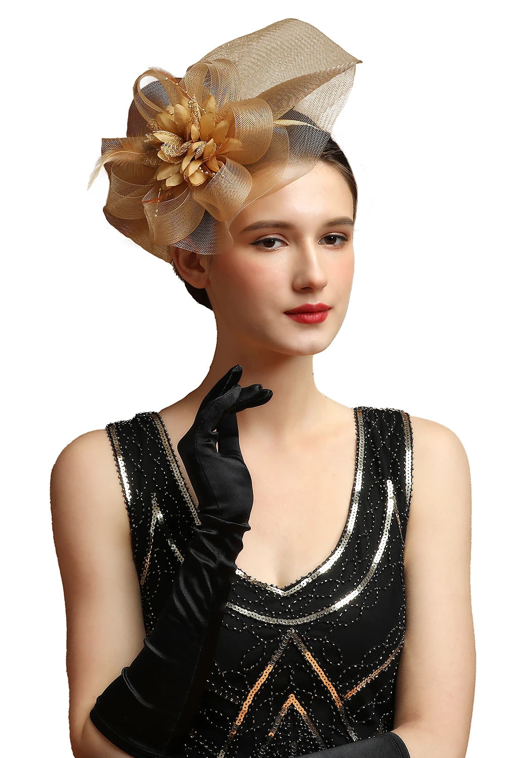 🎩 Fashion Flower Fascinator – Multicolor Feather Headpiece for Women