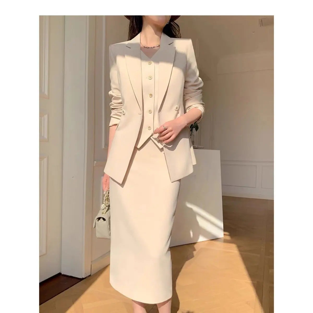 👑 Advanced Temperament Women’s Professional Three-Piece Suit Set