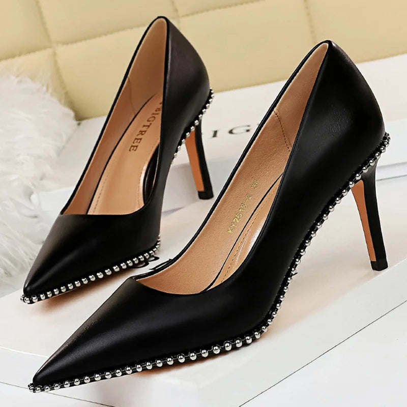 🔥 Studded Rivet High Heels – Bold, Chic & Unapologetically You