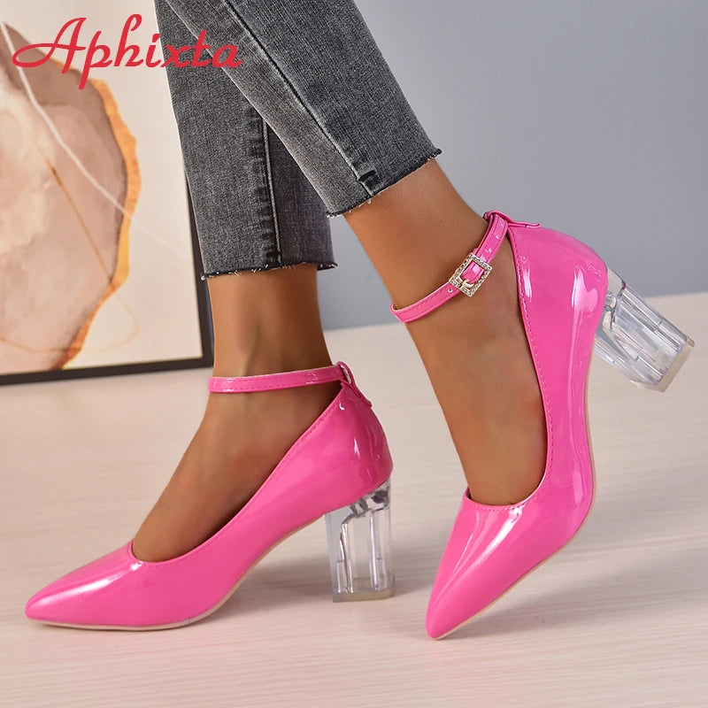 ✨ Aphixta 2024 New Luxury Rhinestone & Pearl Chain Pumps