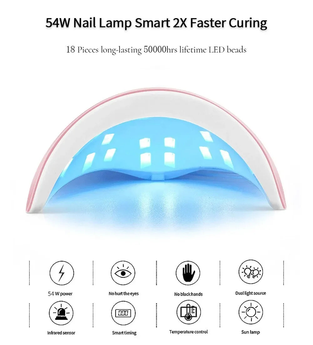 💡 LED Nail Dryer Lamp – 18 UV Beads, USB Charging, Dries All Gel Polish