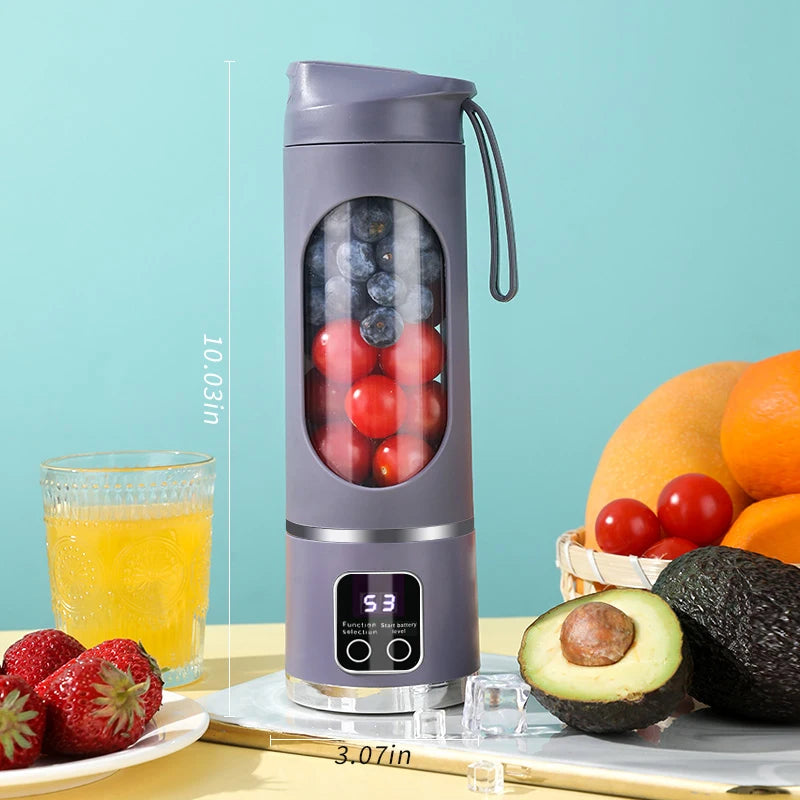 🥤 LED Display Portable Milkshake Mixer – 450ml USB Rechargeable