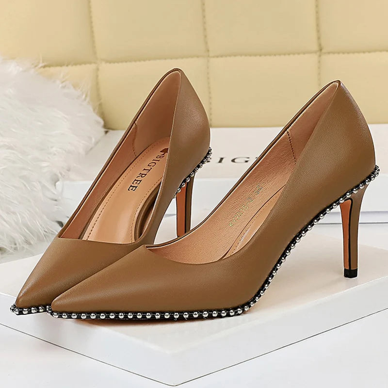 🔥 Studded Rivet High Heels – Bold, Chic & Unapologetically You