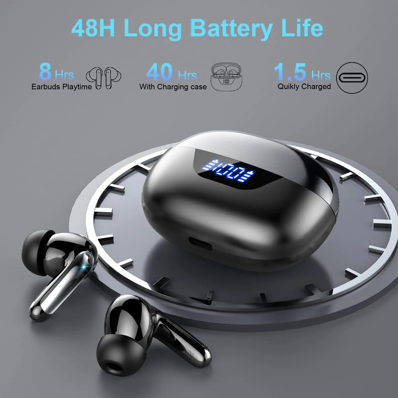 🎧 Wireless Bluetooth 5.3 Earphones – Clear Sound, Long Play
