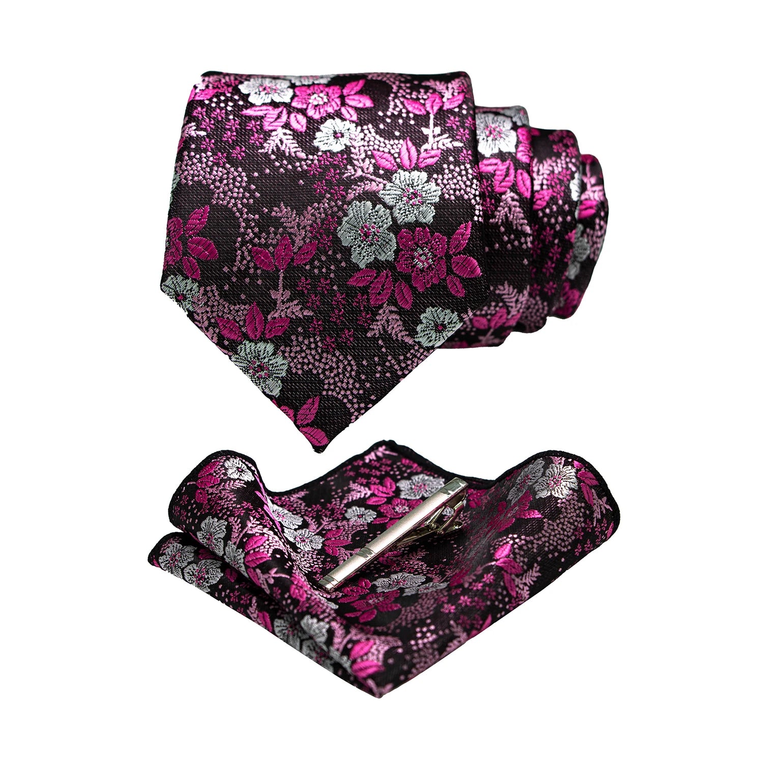 JEMYGINS Floral Silk Men’s Tie Set – Elevate Your Style with Elegance