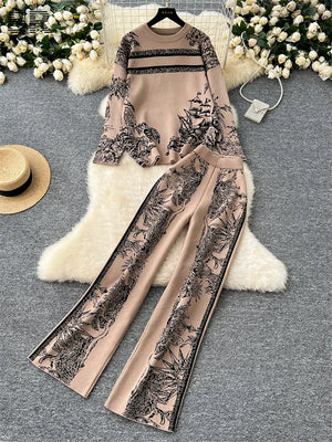 SINGREINY Jacquard Knitting Two-Piece Set – Stay Stylish and Cozy this Fall & Winter!
