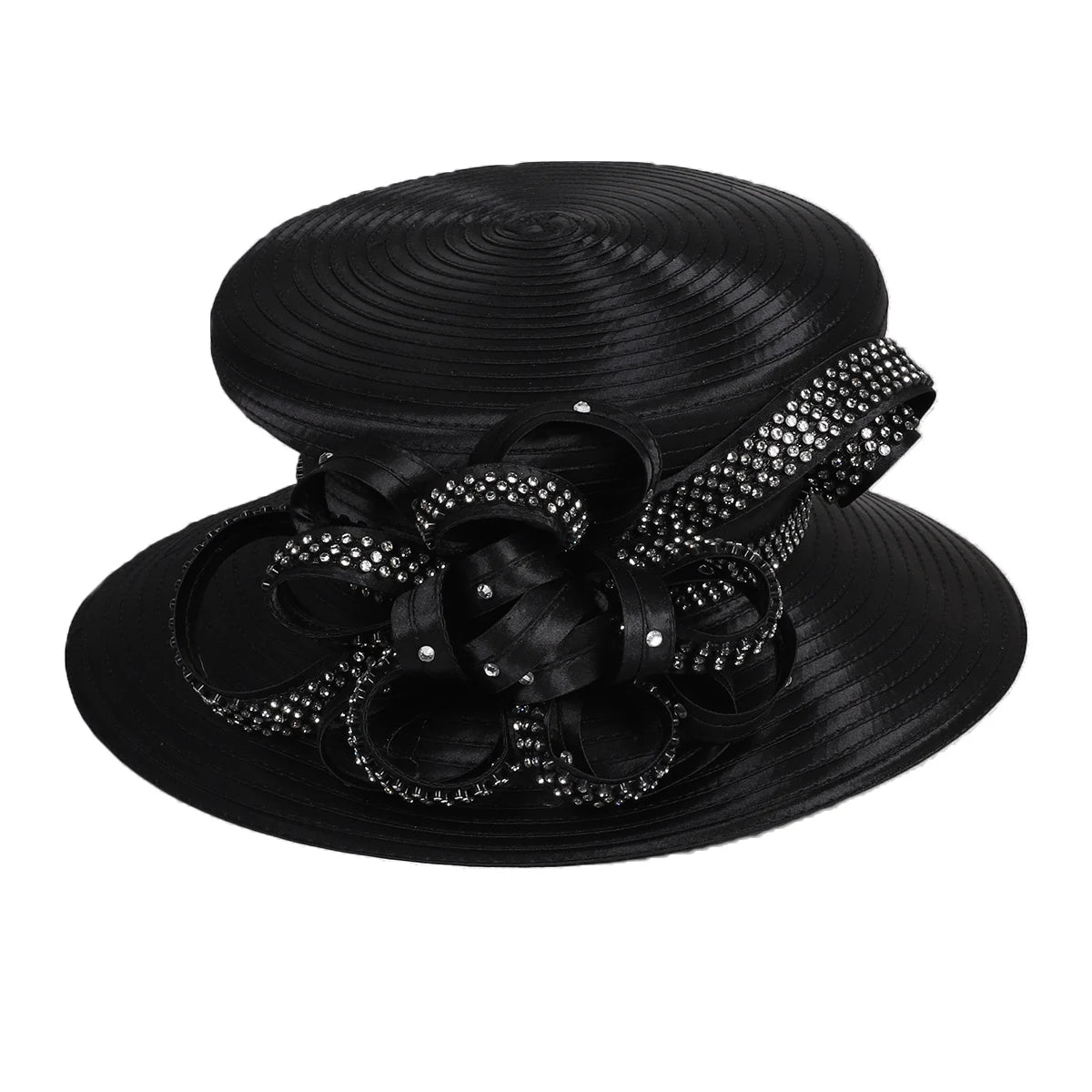 Women’s Wide Brim Black Bowler Hat