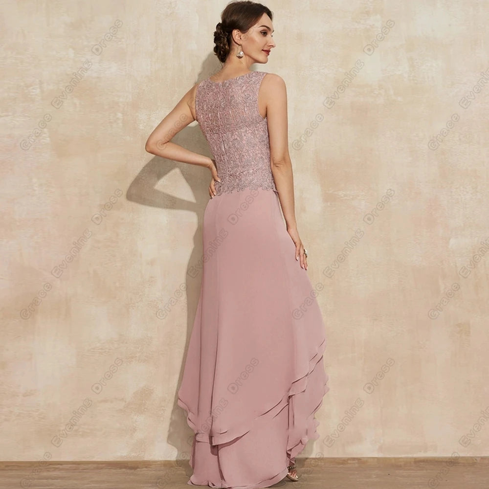 Floor-Length Lace Gown with Full Sleeves (2025 Summer)