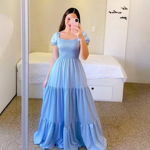 Embrace Elegance with Our Off-Shoulder Fragrant Long Solid Color Women's Dress