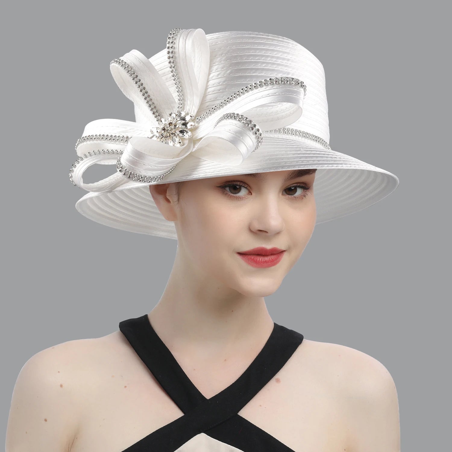 Deluxe New White Church Hat for Women