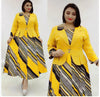 African Clothes Flower Printed Two-Piece Set – Sleeveless Bodycon Mini Dress & Coat Suit for Women