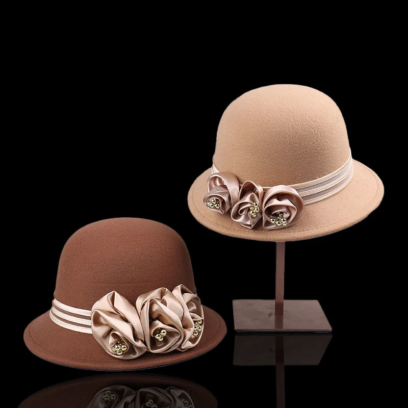 Elegant Adjustable Flower Decorated Hat