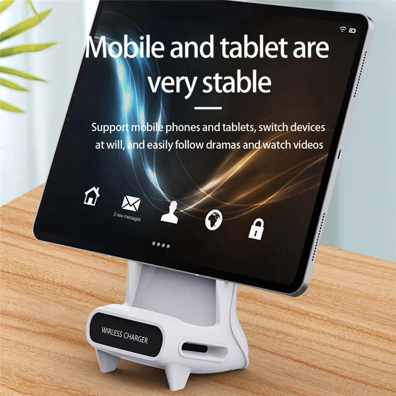 Wireless Charger Stand Pad – 15W Fast Charging Station & Desktop Phone Holder