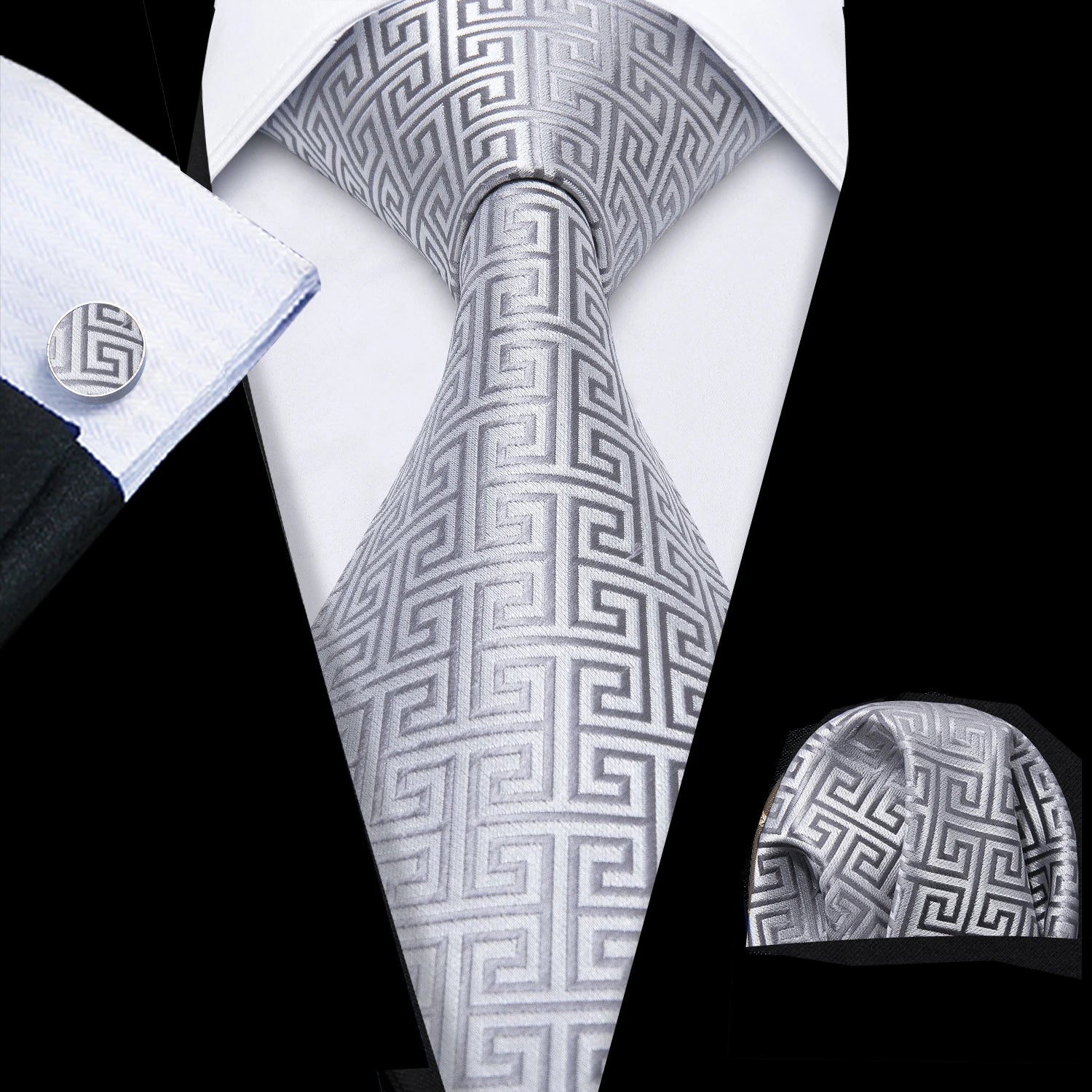 Fashion Teal Novelty Men Tie Set by Barry Wang