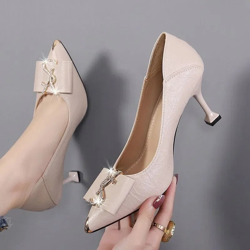 Step into Elegance with Our High-Quality Black Pointed Toe Heels