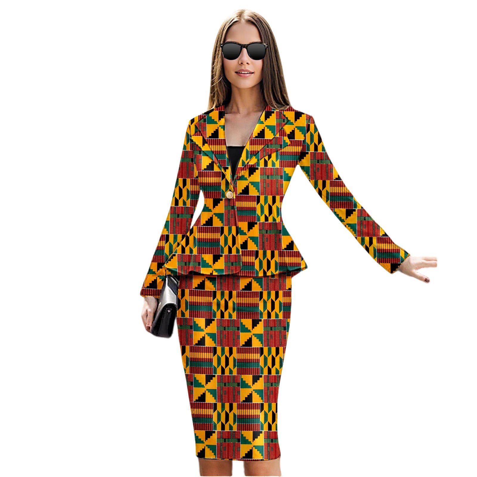 🌺 African Dress for Women – Kente Print Ankara Dashiki 2-Piece Set