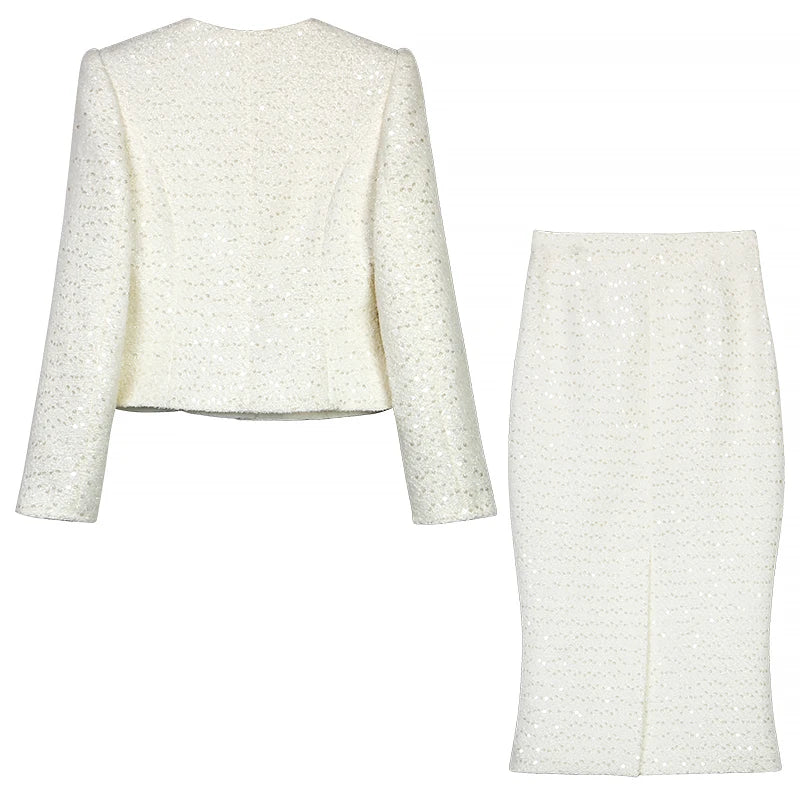 ✨ New Fashionable & Elegant Light Luxury Sequin Two-Piece Set