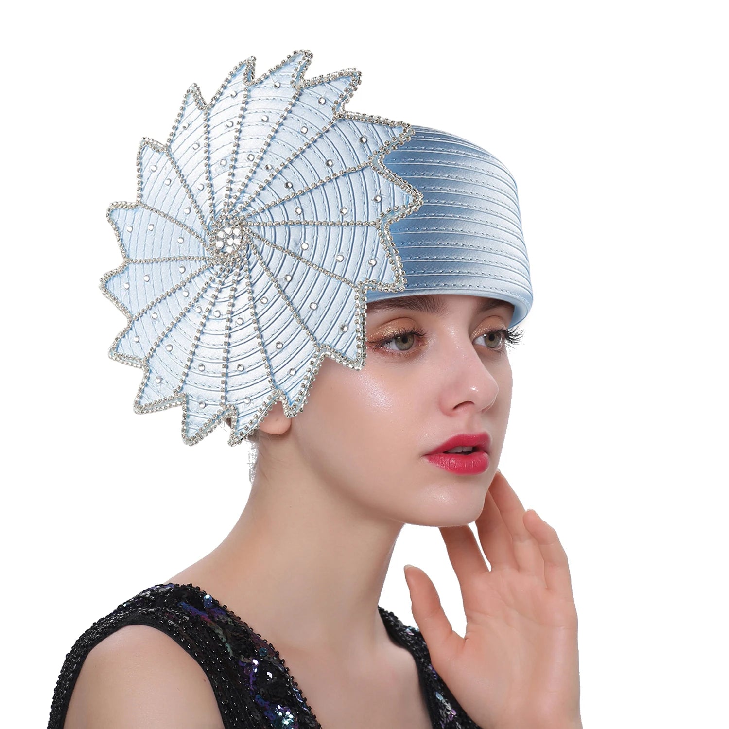 Fancy Satin Cloth Church Hat for Women