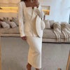 ✨ 2024 Elegant Women’s 2-Piece Blazer & Long Skirt Suit – Chic Work Outfit
