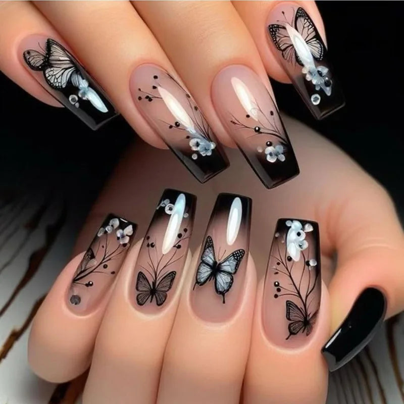 🤍 24pcs Nude White French Press-On Nails – Short Square, Simple & Stylish