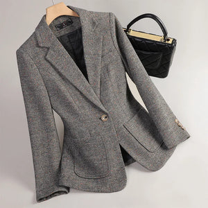 ❄️ 2025 Women’s Long Sleeve Woolen Suit Jacket – Elegant Warmth for Autumn & Winter