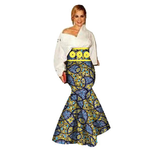 🌸 New African Casual Skirt for Women – Binta Real Wax Batik Cotton Skirt (WY078)