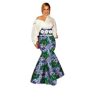 🌸 New African Casual Skirt for Women – Binta Real Wax Batik Cotton Skirt (WY078)