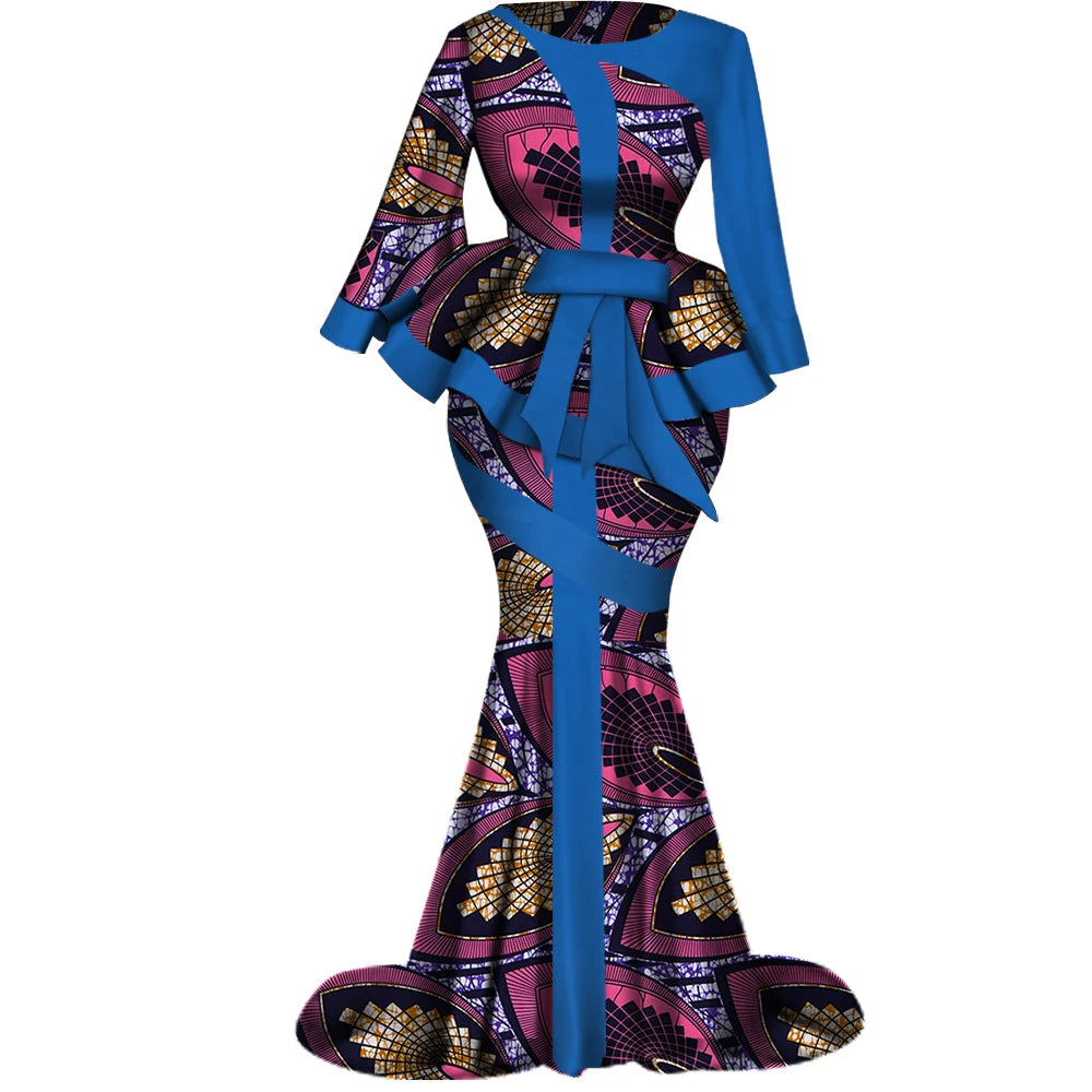 Women’s African Wax Print Two‑Piece Outfit — 2025 Bazin Riche Set (WY3792)