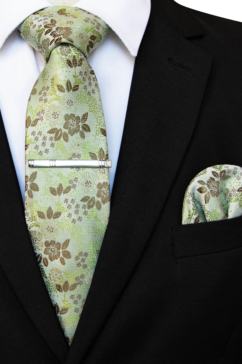 JEMYGINS Floral Silk Men’s Tie Set – Elevate Your Style with Elegance
