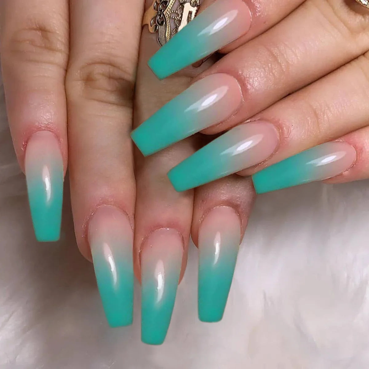 🐻 24pcs Extra Long Square Press-On Nails – 3D Bear & Bow with White French Tips