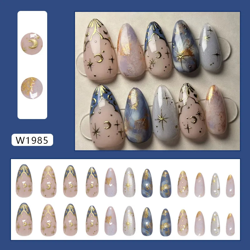 🌼 24pcs White Flower Press-On Nails – INS Yellow & Pink Blush Tones