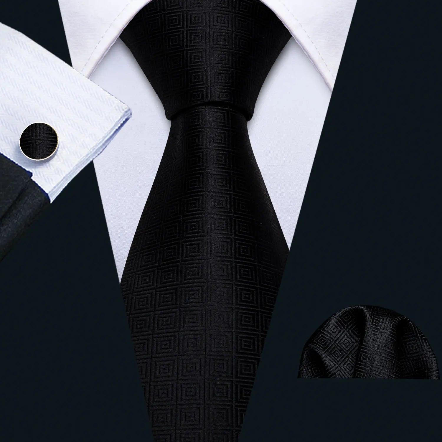 Fashion Teal Novelty Men Tie Set by Barry Wang