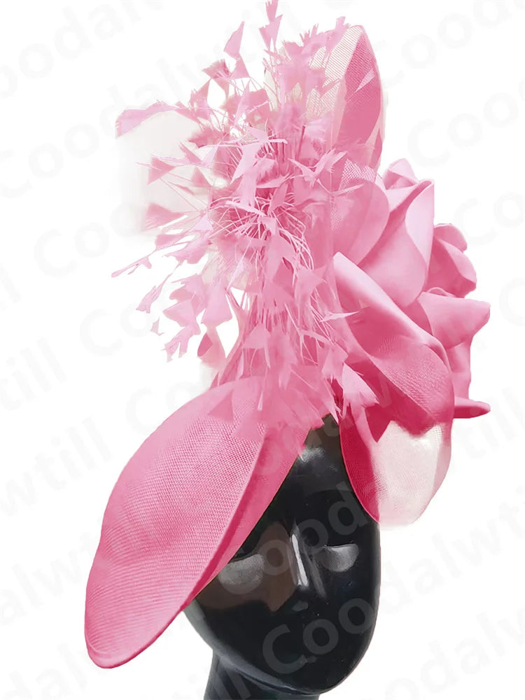 🌸 Big Flower Wedding Fascinator Hat – Elegant Women’s Headpiece for Special Occasions