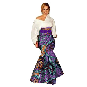 🌸 New African Casual Skirt for Women – Binta Real Wax Batik Cotton Skirt (WY078)