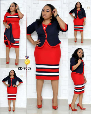African Clothes Flower Printed Two-Piece Set – Sleeveless Bodycon Mini Dress & Coat Suit for Women