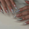 ⭐ 24pcs Simple French Almond Press-On Nails – Chic Stars & Easy Style