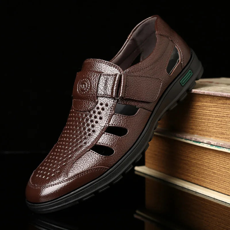 Men’s Genuine Leather Sandals – Breathable, Comfortable, and Made for Summer