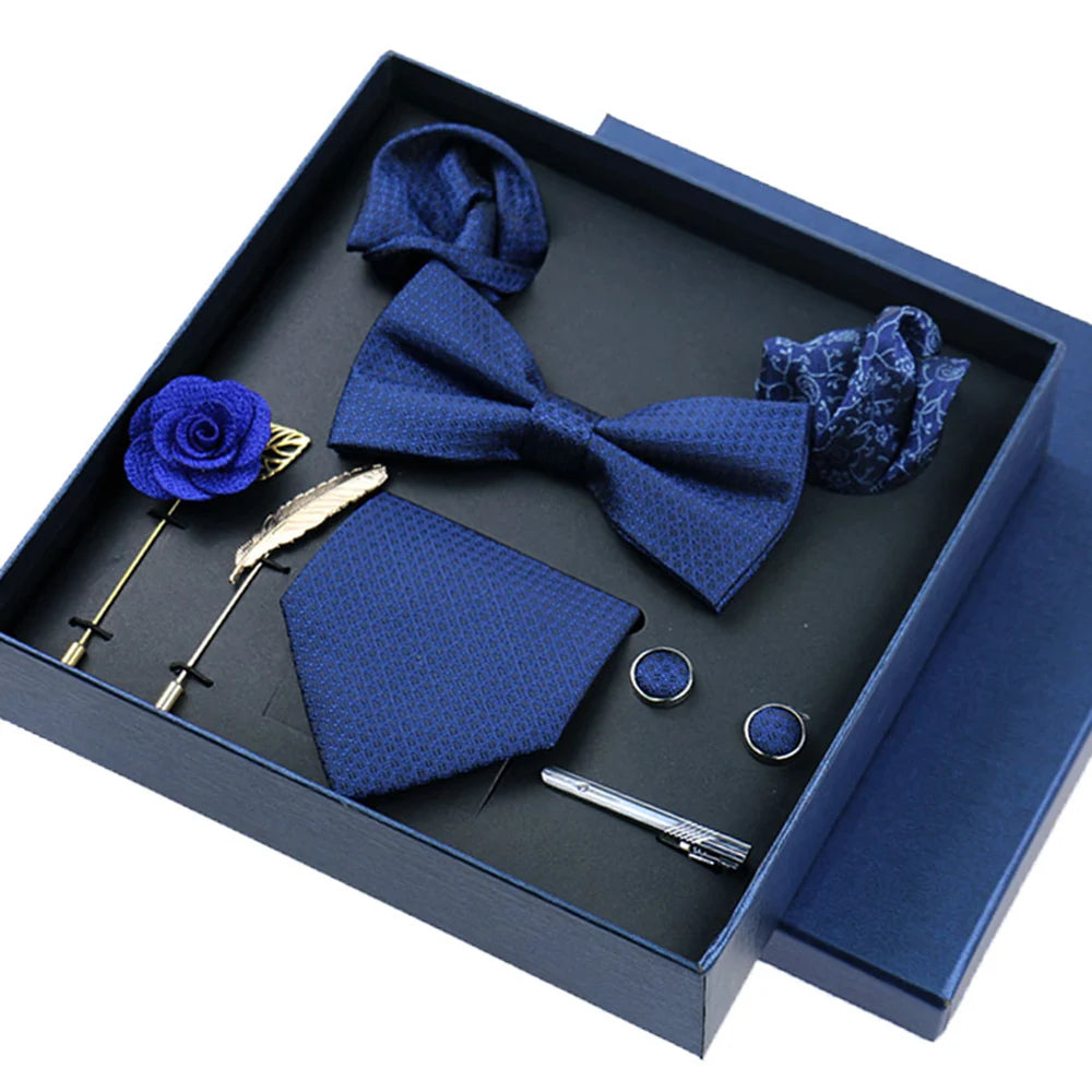 8-Piece Business Blue Tie Gift Set – Elevate Your Style 🎩💙