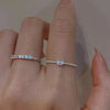 💛 2pcs/set Gold Color Heart Zircon Adjustable Rings