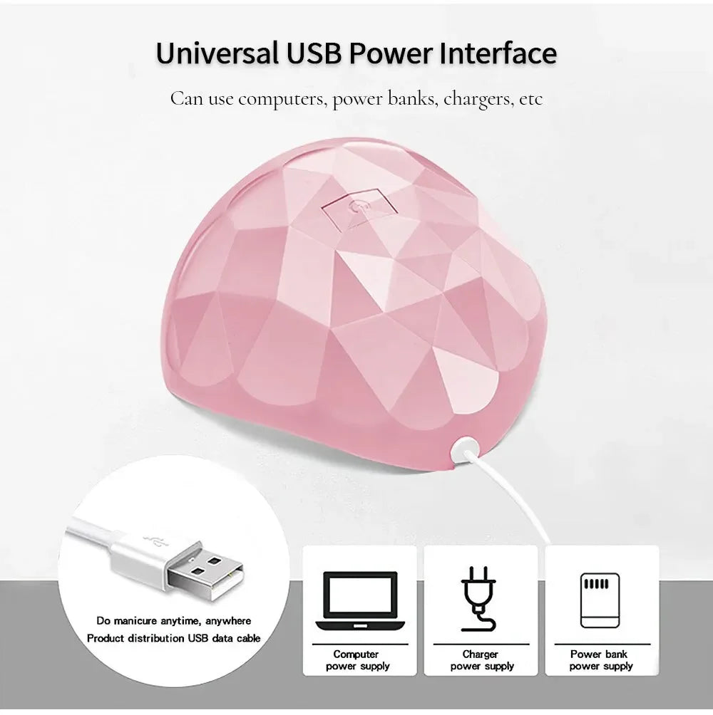 💡 LED Nail Dryer Lamp – 18 UV Beads, USB Charging, Dries All Gel Polish