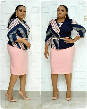 African Clothes Flower Printed Two-Piece Set – Sleeveless Bodycon Mini Dress & Coat Suit for Women