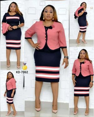 African Clothes Flower Printed Two-Piece Set – Sleeveless Bodycon Mini Dress & Coat Suit for Women